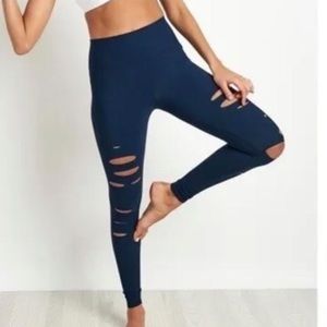 Navy only **** ripped warrior leggings